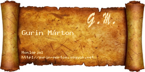 Gurin Márton névjegykártya