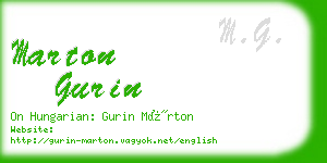 marton gurin business card